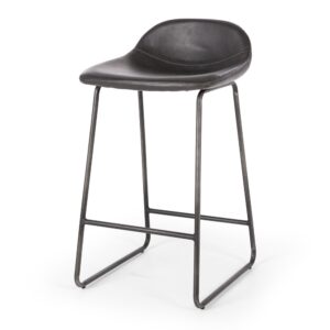 Haus Vintage Grey Barstool Sled Base Metal Frame