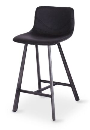 Rustic Bell Grey Barstool Iron Wide Legs
