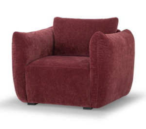 Grace Armchair In Claret Velvet Fabric 126X93X82H