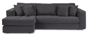 Hugo 3 Seater Chaise Dark Shadow Linen Blend Fabri