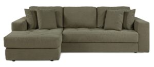 Hugo 3 Seater Chaise Pesto Linen Blend Fabric