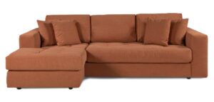 Hugo 3 Seater Chaise Sunburn Linen Blend Fabric