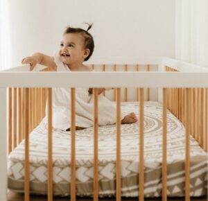 Bo & Ko Baby Polynesian Mocha Fitted Cot Sheet