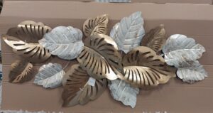 Silver And Gold Leaf Metal Wall Hanging 59X116