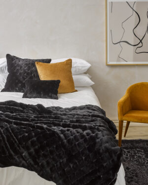 Heirloom Valentina Black Acrylic Throw 150X220Cm