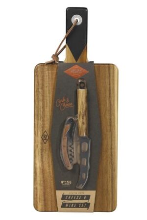 Gentlemens Hardware Cheese Board Corkscrew + Knife