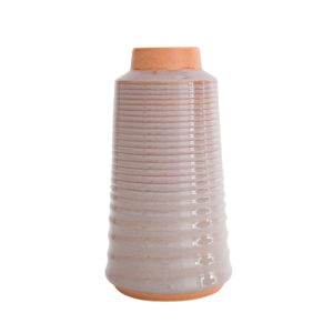 Flora Ribbed Vase Orange Desert Large 19.3X35.5Cm