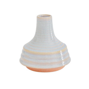 Flora Ribbed Vase Orange Blue Grey Small 12X12.5Cm