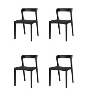 Haast Black Dining Set Of 4 Chairs