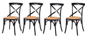 Villa X-Back Dining Chair Aged Black Set Of 4