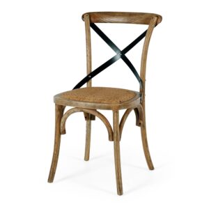 Villa X-Back Dining Chair Smoked Oak & Rattan Seat