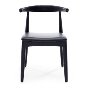 Elbow Black Oak & Blk Pu Seat Dining Chair