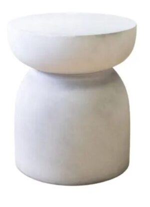 Pedestal Round Accent Side Table Stone 37X47