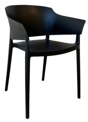 Zoe Indoor Outdoor Dining Chair Black 530X565X780H