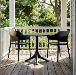 Finn Indoor Outdoor Dining Table + 2 Zoe Chairs
