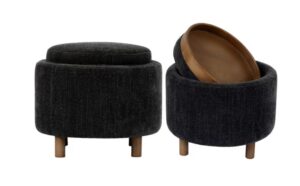 Luna Steel Ottoman With Reversible Tray