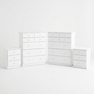 Kingston 2Xtallboy 2Xbedcab White 4Pc Suite