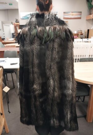 Korowai Black Ruru Blk Feather Full Length 150X125