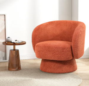 Boston Swivel Chair In Rust Fabric 780X810X770H