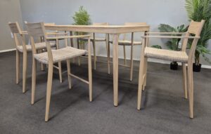 Lima 7Pc 2.0M Outdoor Bar Set Woodlook Aluminium
