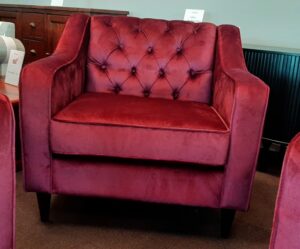 London Button Back 1 Seater Deluxe Vino 900X830X85