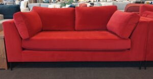 Madrid 2.5 Seater In Poeme Cherry Fabric Metal Fee