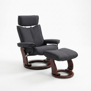 Malmo Recliner & Swivel W/Stool Storm Fabric