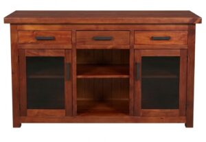 Marlborough 3 Door Buffet In Roughsawn Maple Open