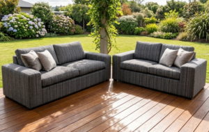 Matakana 2 + 3 Seater In Aquatic Lake Fabric Nz Ma