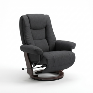 Maui Recliner & Swivel W/Int Stool Ebony Fabric