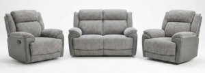 Mckenzie 2 + 1 + 1 Electric Recliner Suite Dk Grey
