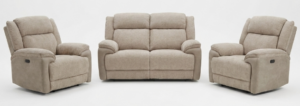 Mckenzie 2 + 1 + 1 Electric Recliner Suite Lt Grey