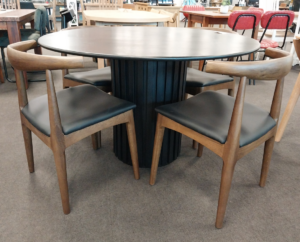 Rho Round 5Pc Dining Suite With Deep Oak Elbow Cha