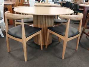 Rho Round 5Pc Dining Suite With Natural Oak Elbow