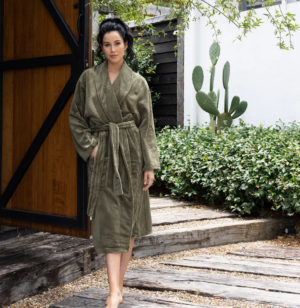 Olive Microplush Robe L/Xl