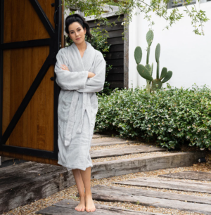 Silver Microplush Robe L/Xl
