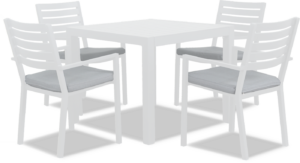 Matzo White Table 900X900 + 4 Mayfair Chairs