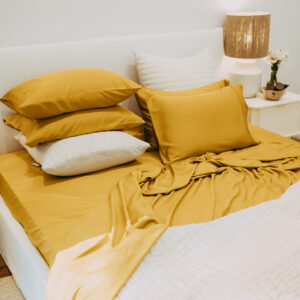 Organic Bamboo Mustard Double Sheet Set