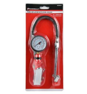Powerbuilt Tyre Inflator With Gauge 0- 220Psi