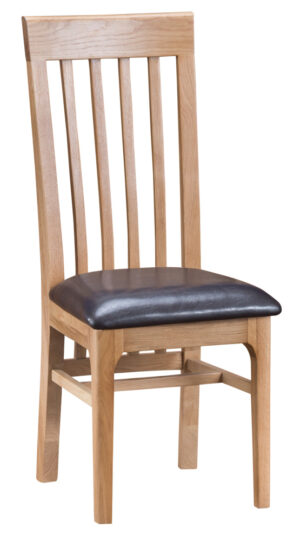 Queenstown Slat Back Dining Chair Pu Seat 2 Only