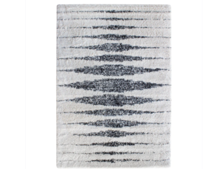 Oasis Triangle Black Cream Chunky Shaggy Rug 1.6X2