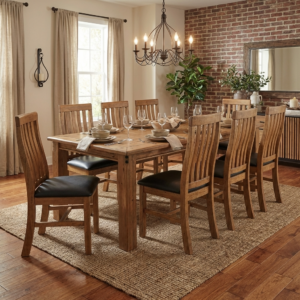 Oberon 2100 Dining Suite With 8 Padded Chairs