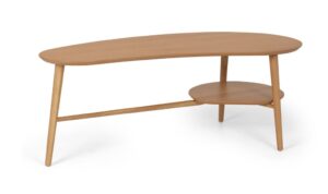 Oslo Coffee Table Shaped With Shelf 1200X600X455H