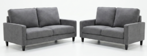 Pinto 3 + 2 Seater In Miss Charcoal