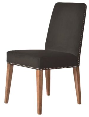 Pascal Dark Grey Velvet Dining Chair With Studs