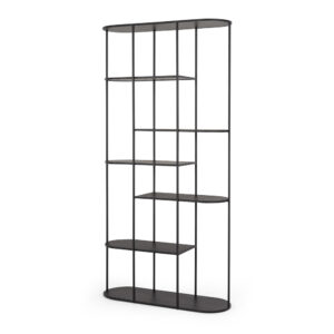 Deco Bookcase Black Oak 90X30X180H