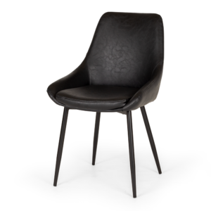 Bari Black Dining Chair Powdercoated Black Legs