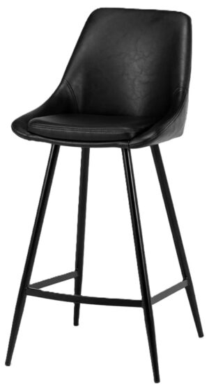 Bari Black Barstool Powdercoated Black Legs