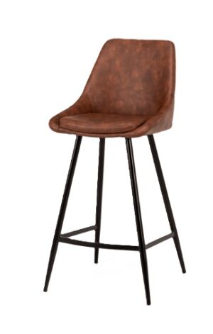 Bari Saddle Barstool Powdercoated Black Legs
