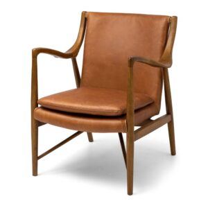 Finn Armchair In Cognac Leather 75X74X84